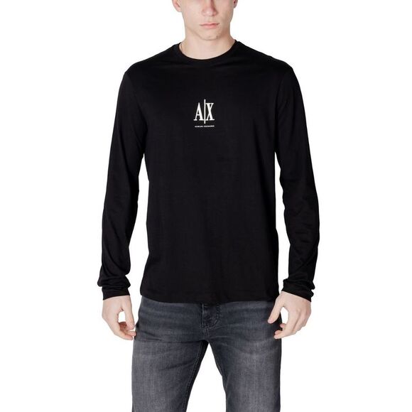 Armani Exchange Black Cotton Long Sleeve Men's T-Shirt